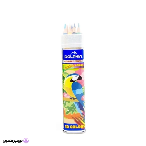 مداد رنگی 12 رنگ جعبه فلزی دلفین